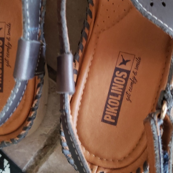 PIKOLINOS Altea Grey Leather Sandals Size 9/40 - Picture 4 of 10